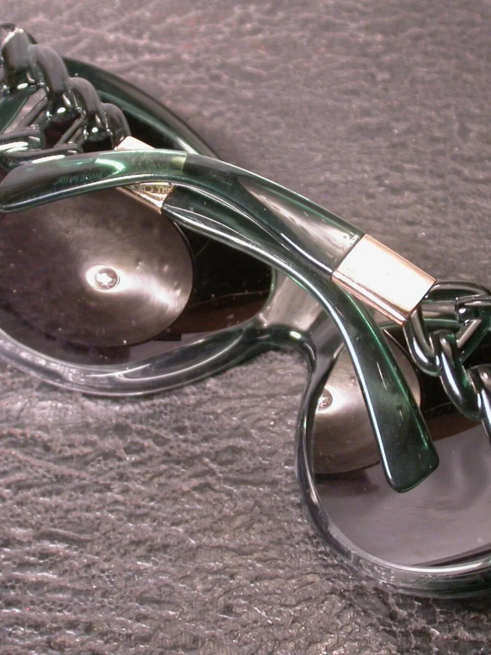 Authentic Jimmy Choo Clear Green Link Gold Sunglasses Made in Italy FRAME ONLY